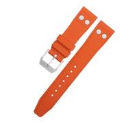 QSYJCCXD 22mm Nature Fluororubber FKM Rubber With Rivet Watchband For IWC Strap Big Pilot Mark Portugieser Soft Wristband