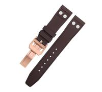 QSYJCCXD 22mm Nature Fluororubber FKM Rubber With Rivet Watchband For IWC Strap Big Pilot Mark Portugieser Soft Wristband
