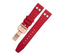 QSYJCCXD 22mm Nature Fluororubber FKM Rubber With Rivet Watchband For IWC Strap Big Pilot Mark Portugieser Soft Wristband