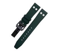 QSYJCCXD 22mm Nature Fluororubber FKM Rubber With Rivet Watchband For IWC Strap Big Pilot Mark Portugieser Soft Wristband