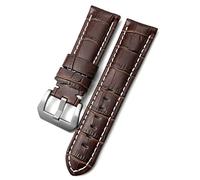 QSYJCCXD 24mm Watch Band fit for PAM Panerai Luminor Green Red Blue Cowhide Strap Stainless Steel Buckle Free Tools