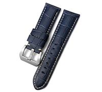 QSYJCCXD 24mm Watch Band fit for PAM Panerai Luminor Green Red Blue Cowhide Strap Stainless Steel Buckle Free Tools