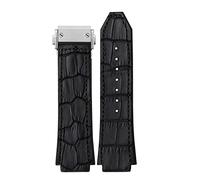 QSYJCCXD 25 * 19mm Real Cow Leather Rubber Watchband For Classic Fusion Universe Big Bang Series Men Belt Watch Band Butterfly Buckl