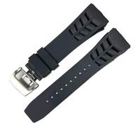 QSYJCCXD 25mm Rubber Silicone Watch Band for Richard Mille Strap Stainless Steel Folding Buckle Blue Strap Watch Accessories