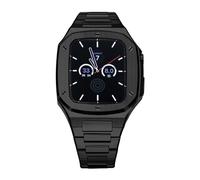 QSYJCCXD 45mm 44mm Luxury Metal Watch Case Bezel Stainless Steel Strap Modification kit,For Band 9 8 7 6 5 4 SE Series Watch Replace Strap Mod Kit
