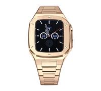 QSYJCCXD 45mm 44mm Luxury Metal Watch Case Bezel Stainless Steel Strap Modification kit,For Band 9 8 7 6 5 4 SE Series Watch Replace Strap Mod Kit