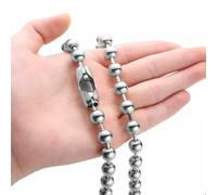 QSYJCCXD 6/8/10/12mm Hot 7-40" Women Mens Silver 316L Stainless Steel Ball Chain Necklace-Silver-10mm-16inch or 40cm