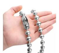 QSYJCCXD 6/8/10/12mm Hot 7-40" Women Mens Silver 316L Stainless Steel Ball Chain Necklace-Silver-12mm-11inch Bracelet