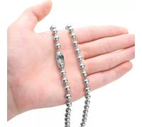 QSYJCCXD 6/8/10/12mm Hot 7-40" Women Mens Silver 316L Stainless Steel Ball Chain Necklace-Silver-6mm-32inch or 81cm