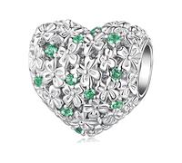 QSYJCCXD 925 sterling Beads Charms Butterfly Heart Star Flower Crystal Beads Mixed Shape Loose Beads Crystal Pendants for Bracelets
