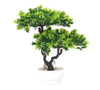 QSYJCCXD Artificial Plants Indoor Artificial Flower Plants Potted Ornament Welcome Pine Bonsai Desktop Fake Flower Decoration Plastic Flowers Decoration Fake Potted Plants (B)