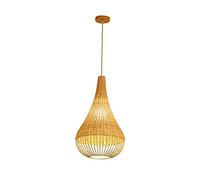 QSYJCCXD Bamboo Pendant Lighting Hand Woven Ceiling Hanging Wicker Lamp Vintage Basket Chandelier Natural Lampshade Suspension Lantern Kitchen Island Living Room Droplight Commemoration Day vision