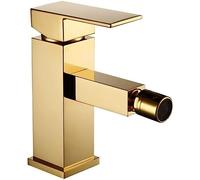 QSYJCCXD Bathroom Faucet Brass Square Style Gold Finish Bidet Single Lever Mixer Water Tap Bidet Fitting Taps,Sink Faucet
