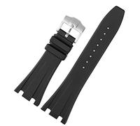 QSYJCCXD Black Silicone rubber Watchband For Audemars for Piguet Strap 28mm Watch AP Band Men's Bracelet butterfly buckle tools
