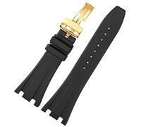QSYJCCXD Black Silicone rubber Watchband For Audemars for Piguet Strap 28mm Watch AP Band Men's Bracelet butterfly buckle tools