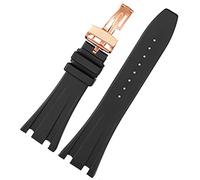 QSYJCCXD Black Silicone rubber Watchband For Audemars for Piguet Strap 28mm Watch AP Band Men's Bracelet butterfly buckle tools