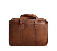 QSYJCCXD Briefcase Men Vintage Man Handbag Travel Bag Shoulder Handmade Genuine Leather Brown Laptop Businessv