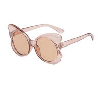 QSYJCCXD Butterfly Sunglasses Women Round Vintage Cool Sun Glasses for Women Shades Female Personality Eyewear
