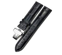 QSYJCCXD Calfskin Watchband 20mm 22mm 19mm 21mm Leather Watch Strap Stainless Steel Butterfly Buckle