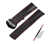 QSYJCCXD Carbon fiber pattern Genuine Leather Strap 20mm 22m for tag he-uer F1 watchband wristwatches band leather watch bracelet