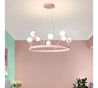 QSYJCCXD Children's Room Crown Chandelier Light Nordic Luxury LED Decor Pendant Lights Modern Princess Room Girls Lamp Living Room Bedroom Hanging Lamp Creative Lamps Commemoration Day vision