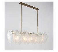QSYJCCXD Crystal Ceiling Chandeliers Leaf Ceiling Chandelier Nordic Post-Modern Art Glass lamp Model Room Restaurant Long lamp