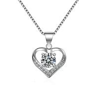 QSYJCCXD Crystal Heart Pendant Choker Necklace Chain Necklaces For Women Wedding Jewelry Gifts