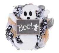 QSYJCCXD Cute Wreath Door Hanger Decor, Holiday Hanging Ornament for Wall Fireplace Window, Polyester Plastic Material, Approx 44 x 41cm Size, Add Spooky Touch to Your Home
