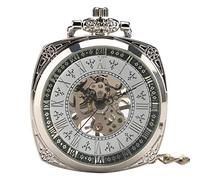 QSYJCCXD Elegant Engraving Hand Wind Mechanical Pocket Watch Chain Pendant Vintage Style Creative Watches Men Clock Accessories Gifts Pocket Watch Gifts for Family Decorate