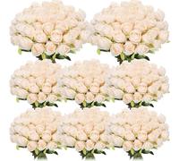 QSYJCCXD Exotic Dried Flower Bouquet Delicate Rose Long Stem, 80Pcs Artificial Flower, Suitable for Making Wedding Bridal Shower Party for Tabletop Decoration Home Decoration (No Vase)(Black)