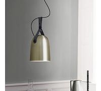 QSYJCCXD Farmhouse Metal and Leather Pendant Light Adjustable Height Wrought Iron Hanging Light Fixture Chandelier with Metal Shade for Kitchen Island Restaurant Lighting E26 Yearn for (B 18x40cm)