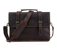 QSYJCCXD Fashion Business Men's Handbag Retro Horizontal Briefcase Men's Bag Diagonal Bag Computer Bag(D)