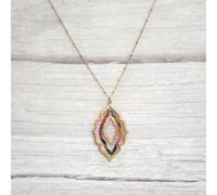 QSYJCCXD Fashion New Acrylic Leopard Tortoise Shell Triple Flowral Pendant Long Necklace