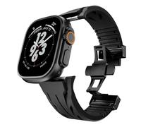 QSYJCCXD Fluororubber Band For Ultra 2 49mm S10 46MM 45mm 44MM 42mm Strap For Series 6 5 4 Se 9 8 7 Ultra Cut To Size Fluororubber Bracelet Watchbands