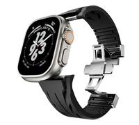 QSYJCCXD Fluororubber Band For Ultra 2 49mm S10 46MM 45mm 44MM 42mm Strap For Series 6 5 4 Se 9 8 7 Ultra Cut To Size Fluororubber Bracelet Watchbands