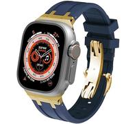 QSYJCCXD Fluororubber Sport Watch Strap,Silicone Watch Band,For Ultra 49mm 44mm 45mm 42mm 9 8 7 6 5 4 SE Series Watch Replacement Accessories