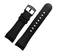 QSYJCCXD Fluororubber watch strap 24mm for graham watches band Rubber bracelet mens sport watchband Curved end watch band blue color