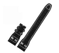 QSYJCCXD For IWC PILOT Mark cowhide Strap 21mm 22mm 20mm Genuine Leather Watch band Bamboo Grain Rivets Dark Brown Black Watchband Accessories