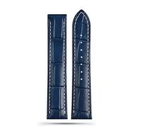 QSYJCCXD for Omega Seamaster 300 150 Speedmaster 007 AT150 Brown Watchband Bracelet Deployant Clasp 19mm 20mm 21mm Italian Leather Strap (Color : A Blue-Silver, Size : 20mm)
