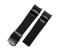 QSYJCCXD for Silicone Rubber Watch Band 263 Diver Curved End Strap 22mm Waterproof Belt Watch Bracelets (Color : B Black Silver, Size : 22mm)