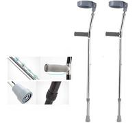 QSYJCCXD Forearm Crutches Adjustable Non Slip Crutch, Four Feet Walking Stick Old Man Walking Aid Scalable Regulation Aluminum Alloy Light Elderly Cane Lightweight Arm Crutch