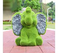 QSYJCCXD Garden Flocking Rabbit Statue Decor-Easter Moss Bunny Figurines Ornament,Artificial Turf Animal,Green Environmental Waterproof FRP,for Patio Lawn Yard,K
