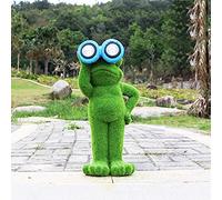 QSYJCCXD Garden Flocking Rabbit Statue Decor-Easter Moss Bunny Figurines Ornament,Artificial Turf Animal,Green Environmental Waterproof FRP,for Patio Lawn Yard,K