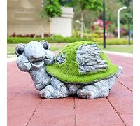 QSYJCCXD Garden Flocking Rabbit Statue Decor-Easter Moss Bunny Figurines Ornament,Artificial Turf Animal,Green Environmental Waterproof FRP,for Patio Lawn Yard,K