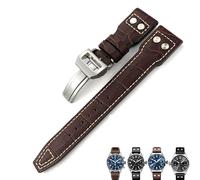 QSYJCCXD Genuine Leather Calfskin Watchband 21mm 22mm Suitable For IWC Big PILOT IW5009 IW5103 Wire Nail Watch Strap
