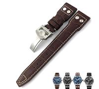 QSYJCCXD Genuine Leather Calfskin Watchband 21mm 22mm Suitable For IWC Big PILOT IW5009 IW5103 Wire Nail Watch Strap