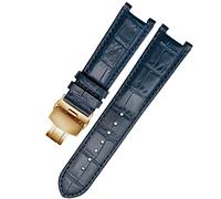 QSYJCCXD Genuine Leather Watchband for GC 22 * 13mm 20 * 11mm Notched Strap Withstainless Steel Butterfly Buckle Men and Women Watch Belt (Color : Brown Rose, Size : 22-13mm)