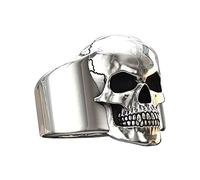 QSYJCCXD Gothic Rings, Men's Skull Ring Gothic Stainless Steel Biker Motorcycle Band Jewelry Christmas Gifts for Girlfriend Wife Special Occasion Casual Rings