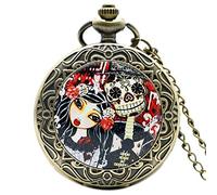 QSYJCCXD Hands Roman Letters Skeleton Mechanical Pocket Watch with Cfor Men Women