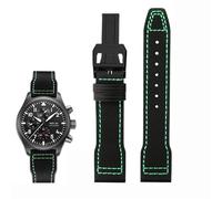 QSYJCCXD High Density Nylon cowhide For IWC Mark Pilot Prince Bertolo Portugal Folding buckle watchband 20 21mm Men's bracelet Nylon cowhide leather watch strap